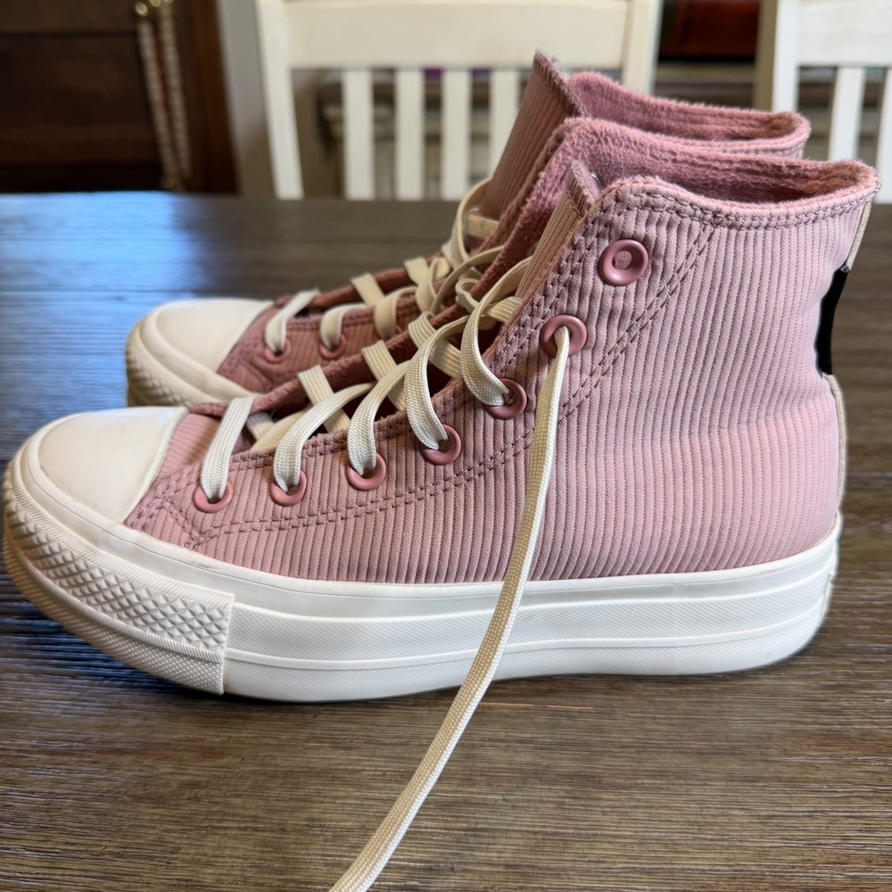 Converse Chuck Taylor All Star Lift Hi Night Flamingo Pink Water Repellent Sz 7 - Picture 6 of 11